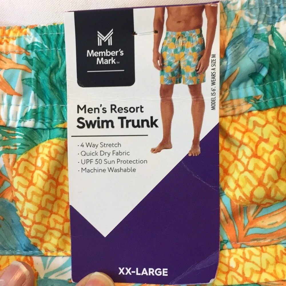 Member’s Mark Tropical Resort Swim Trunks UPF 50 Sun Protection Size XXL NWT